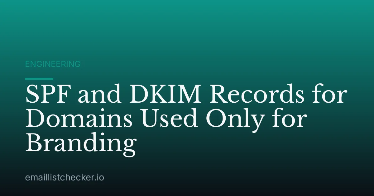 SPF and DKIM Records for Domains Used Only for Branding