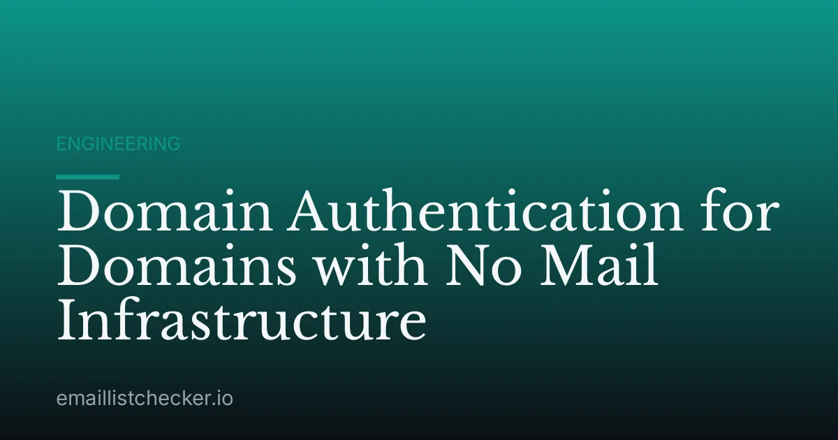 Domain Authentication for Domains with No Mail Infrastructure