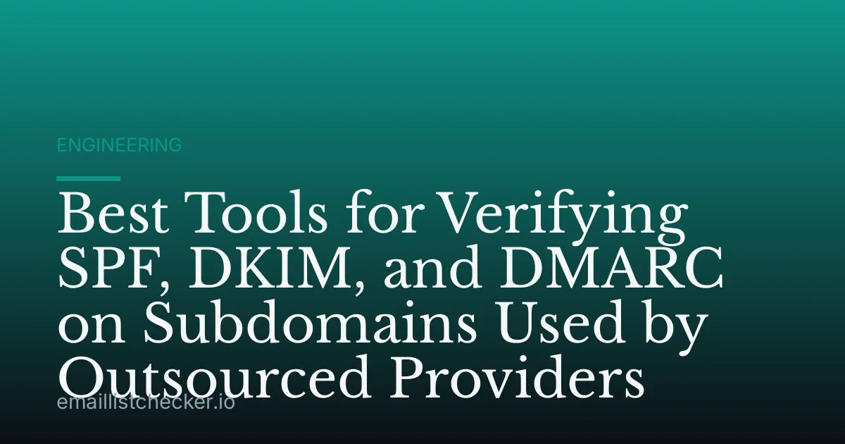 Best Tools for Verifying SPF, DKIM, and DMARC on Subdomains Used by Outsourced Providers