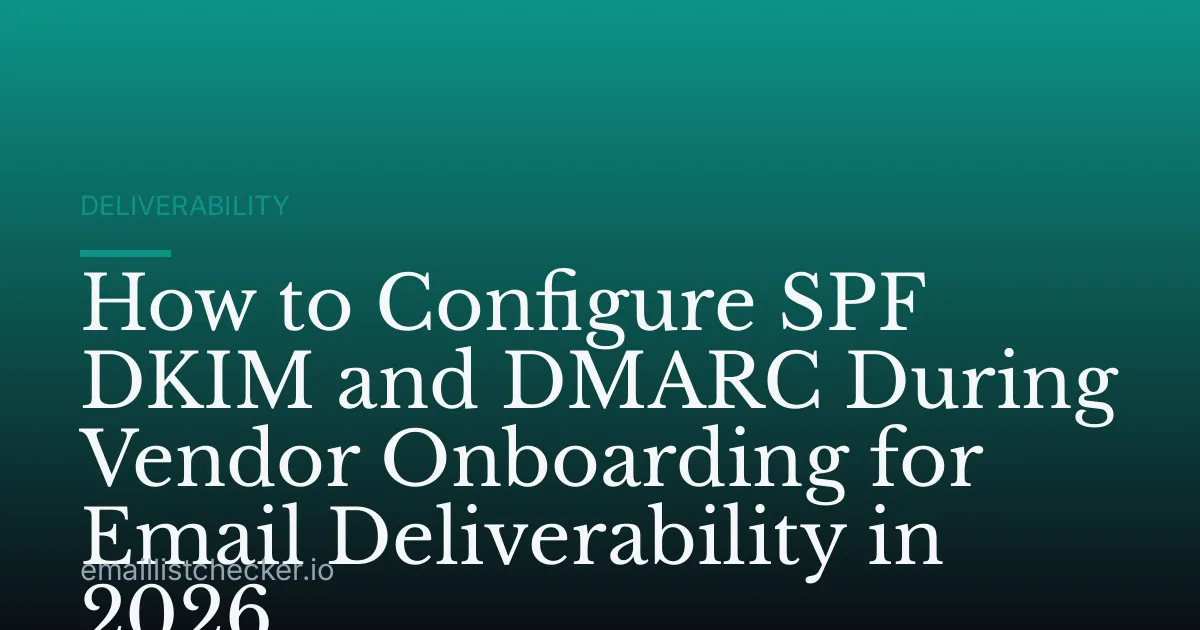 How to Configure SPF DKIM and DMARC During Vendor Onboarding for Email Deliverability in 2026