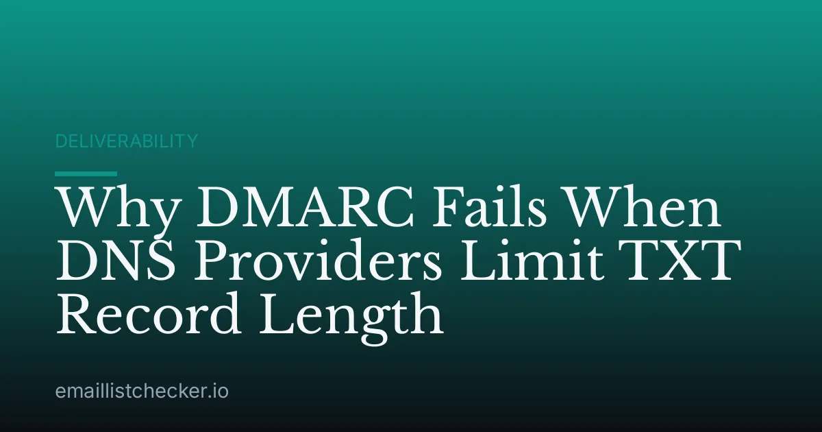 Why DMARC Fails When DNS Providers Limit TXT Record Length