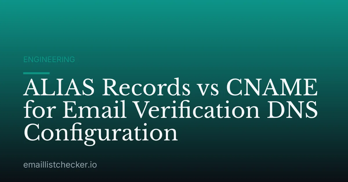 ALIAS Records vs CNAME for Email Verification DNS Configuration