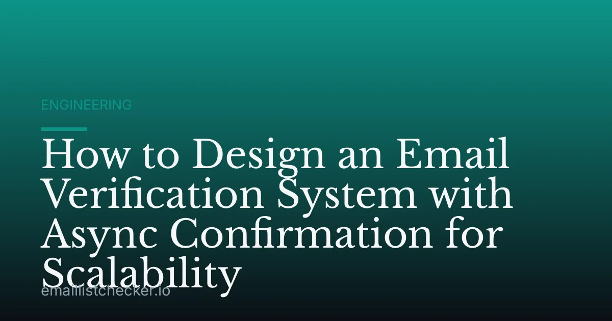 How to Design an Email Verification System with Async Confirmation for Scalability