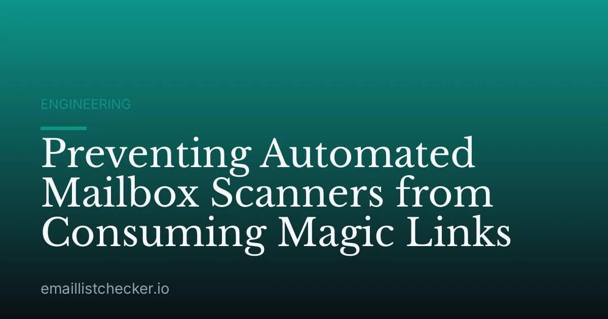 Preventing Automated Mailbox Scanners from Consuming Magic Links