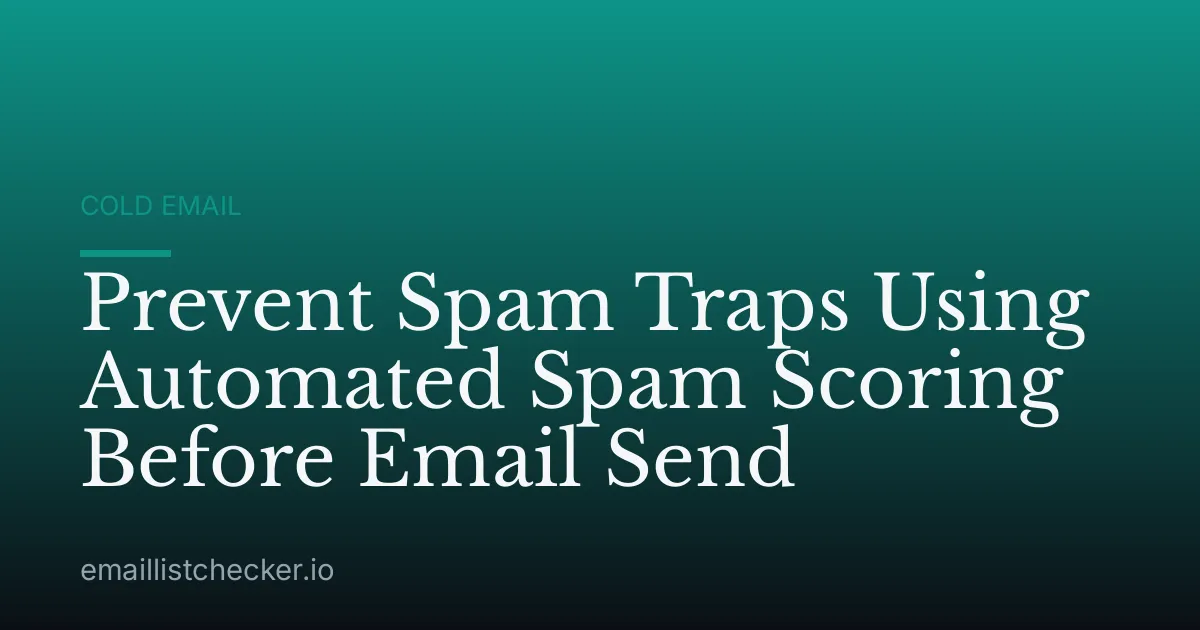 Prevent Spam Traps Using Automated Spam Scoring Before Email Send