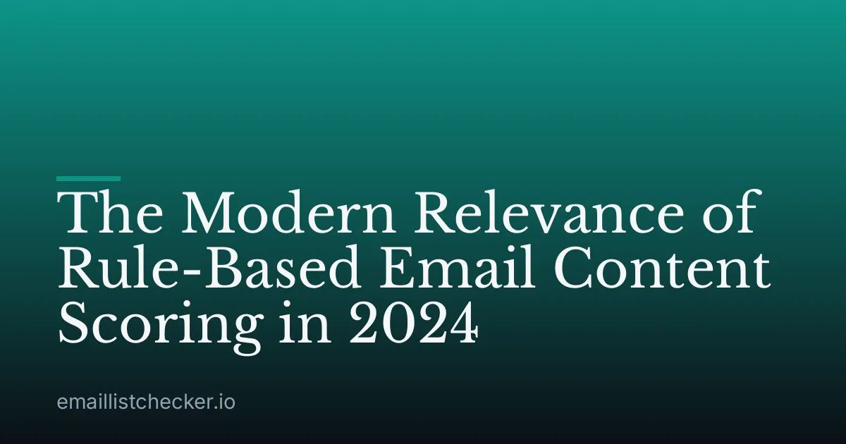 The Modern Relevance of Rule-Based Email Content Scoring in 2024