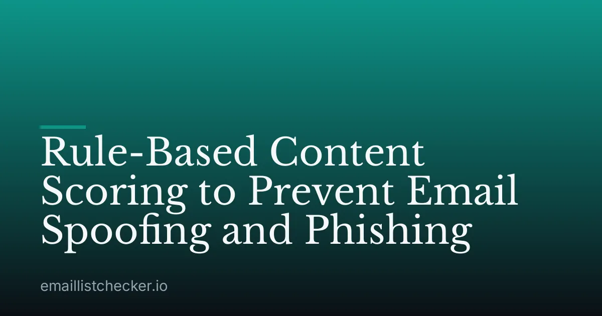 Rule-Based Content Scoring to Prevent Email Spoofing and Phishing