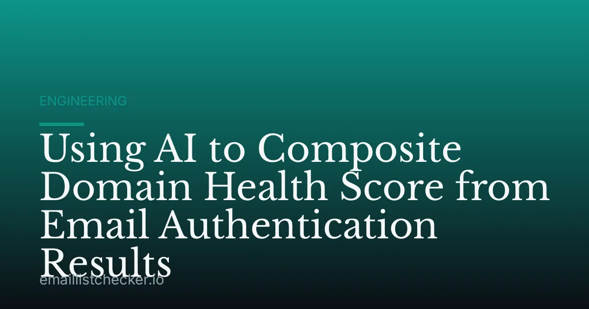 Using AI to Composite Domain Health Score from Email Authentication Results
