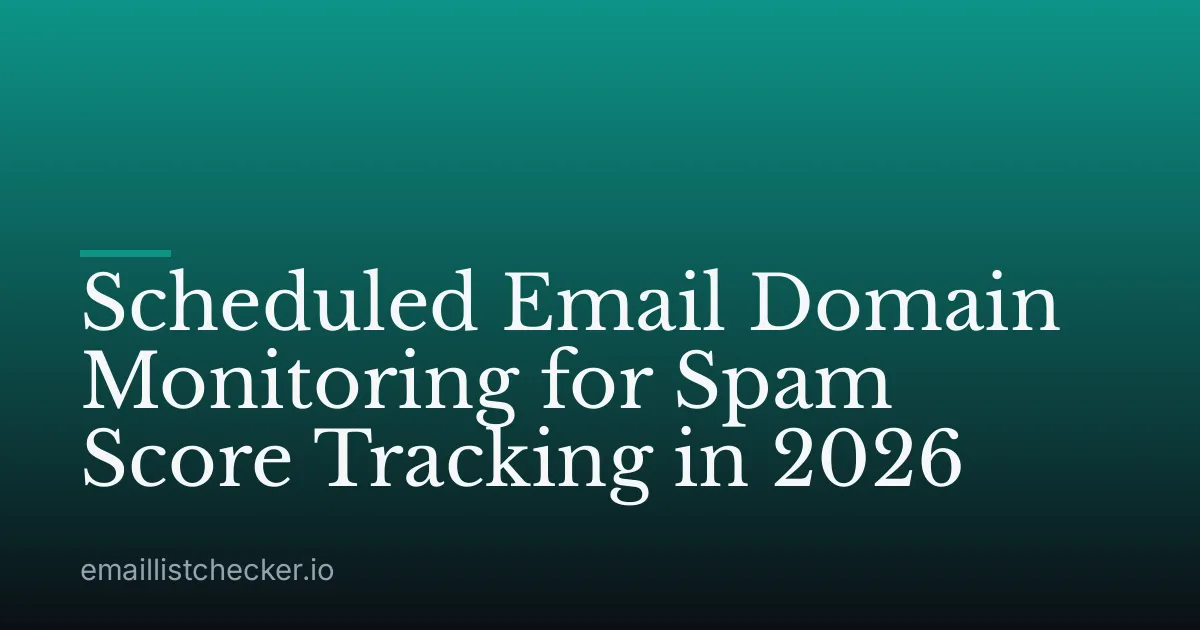 Scheduled Email Domain Monitoring for Spam Score Tracking in 2026