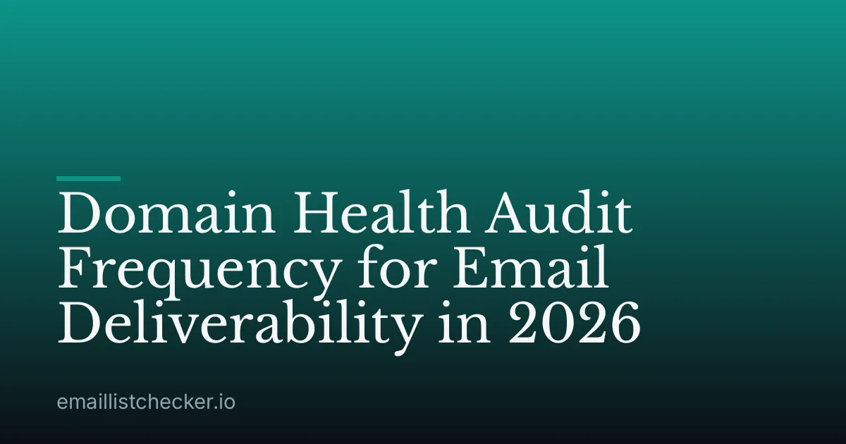 Domain Health Audit Frequency for Email Deliverability in 2026