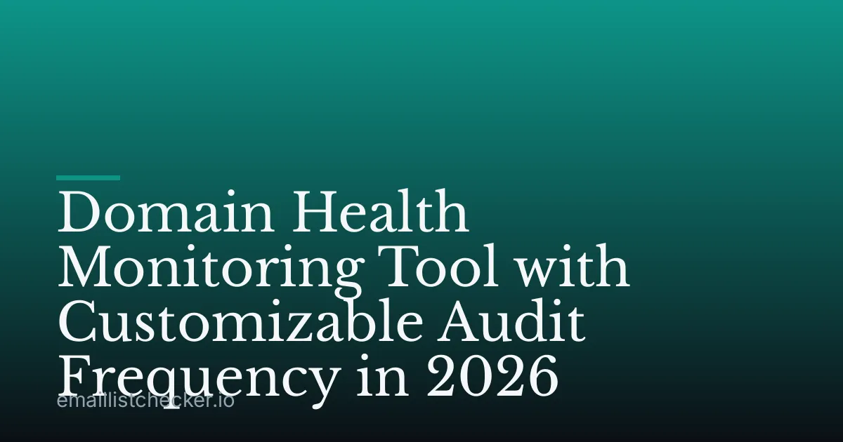 Domain Health Monitoring Tool with Customizable Audit Frequency in 2026