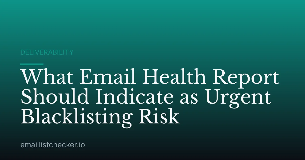 What Email Health Report Should Indicate as Urgent Blacklisting Risk