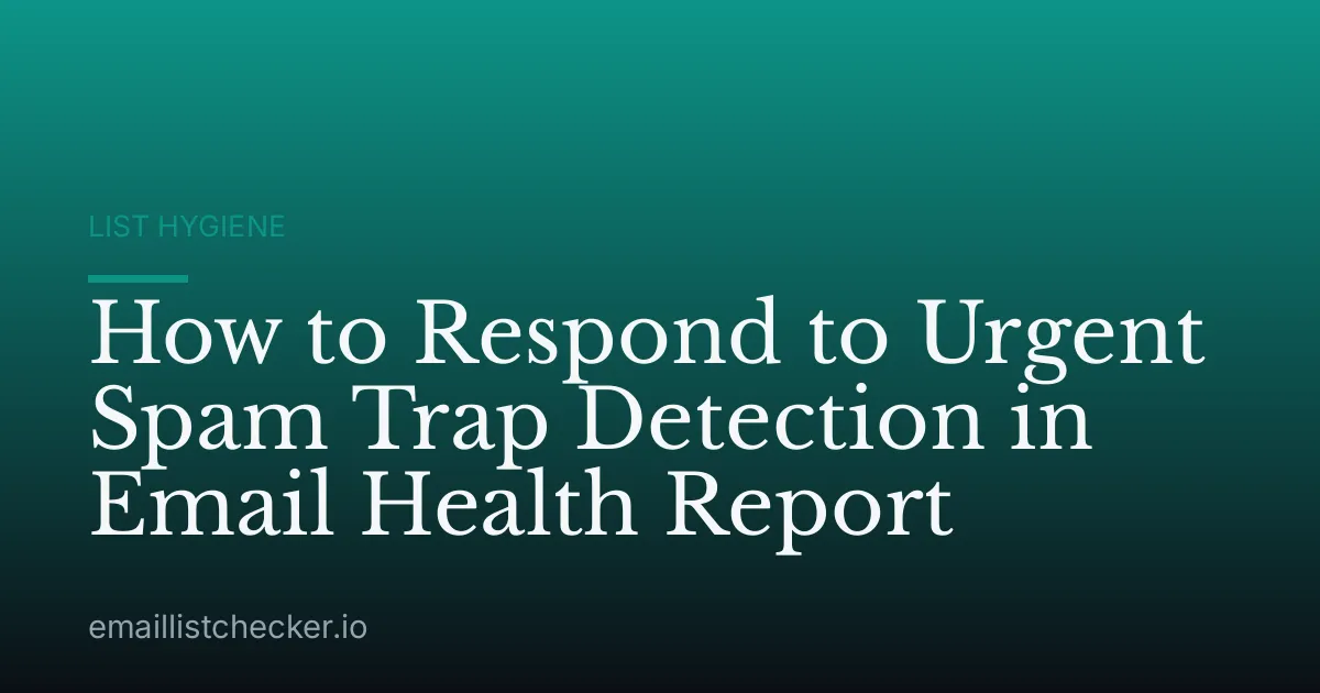 How to Respond to Urgent Spam Trap Detection in Email Health Report