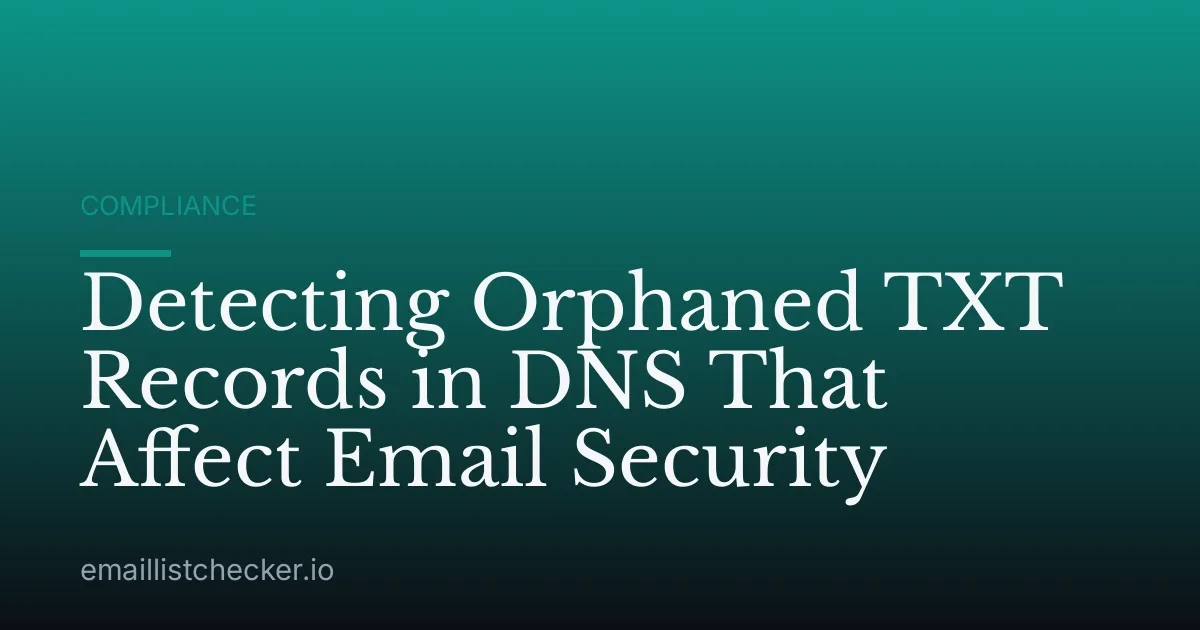Detecting Orphaned TXT Records in DNS That Affect Email Security