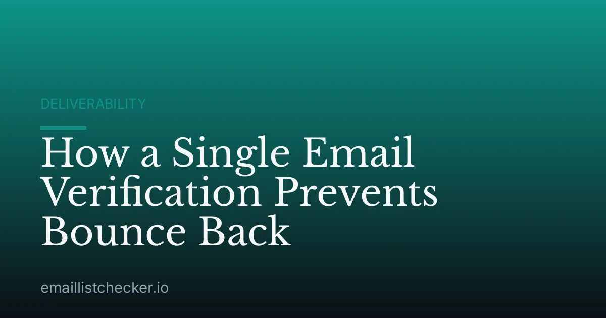 How a Single Email Verification Prevents Bounce Back
