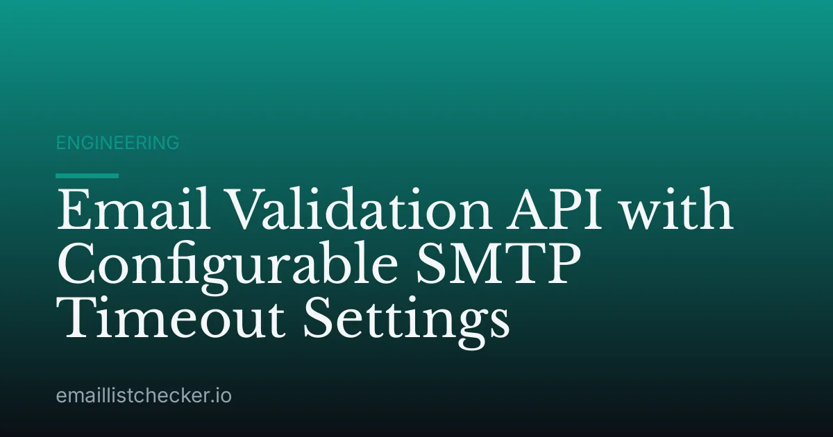 Email Validation API with Configurable SMTP Timeout Settings