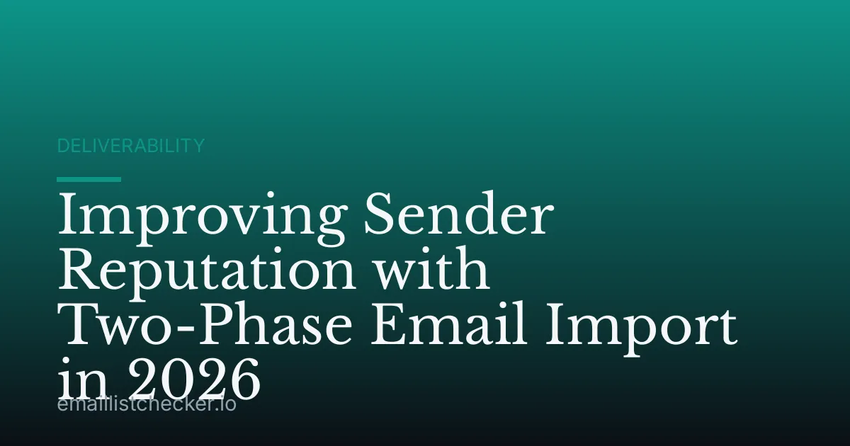Improving Sender Reputation with Two-Phase Email Import in 2026