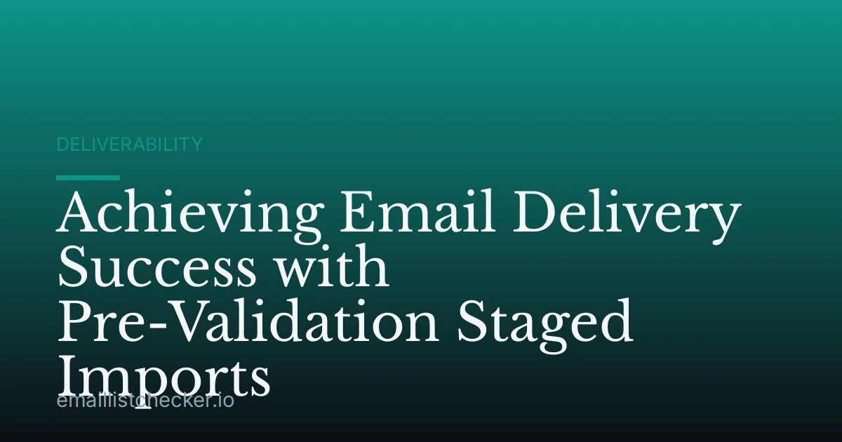 Achieving Email Delivery Success with Pre-Validation Staged Imports