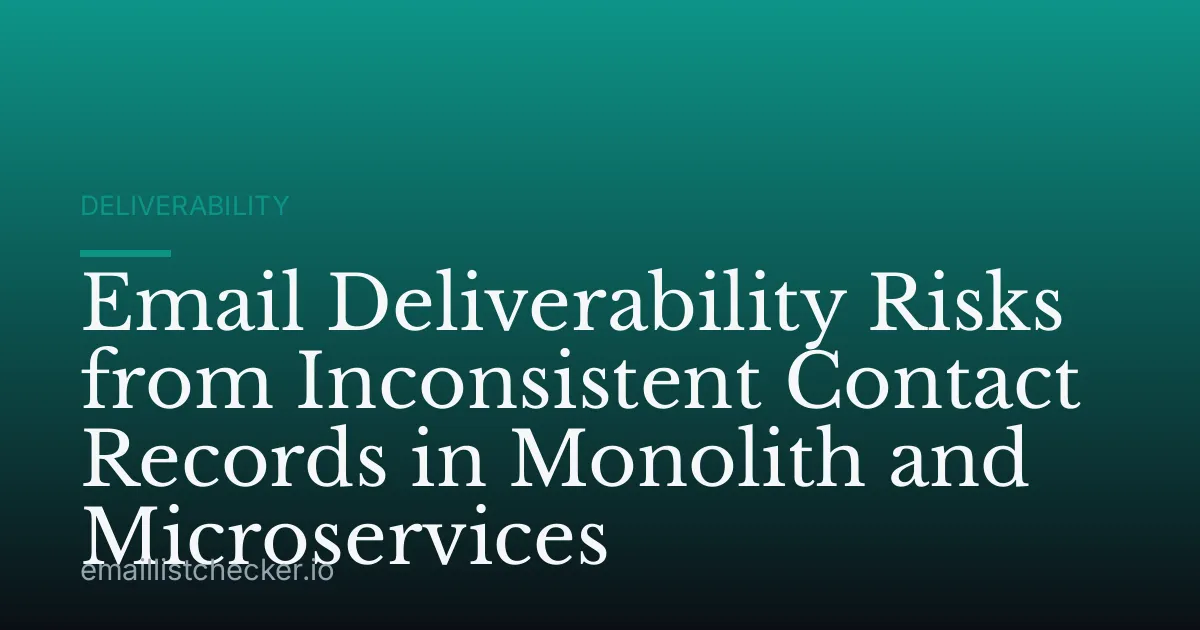 Email Deliverability Risks from Inconsistent Contact Records in Monolith and Microservices