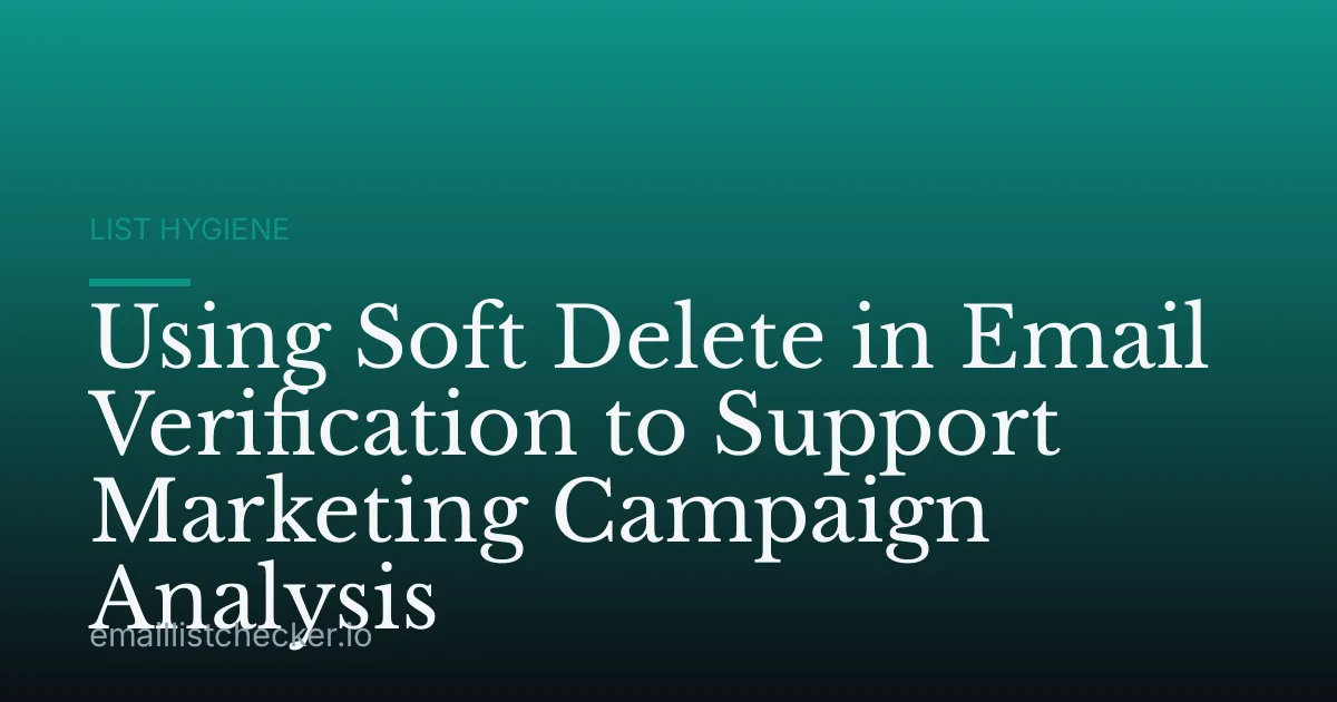 Using Soft Delete in Email Verification to Support Marketing Campaign Analysis