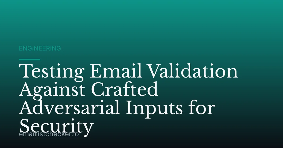 Testing Email Validation Against Crafted Adversarial Inputs for Security