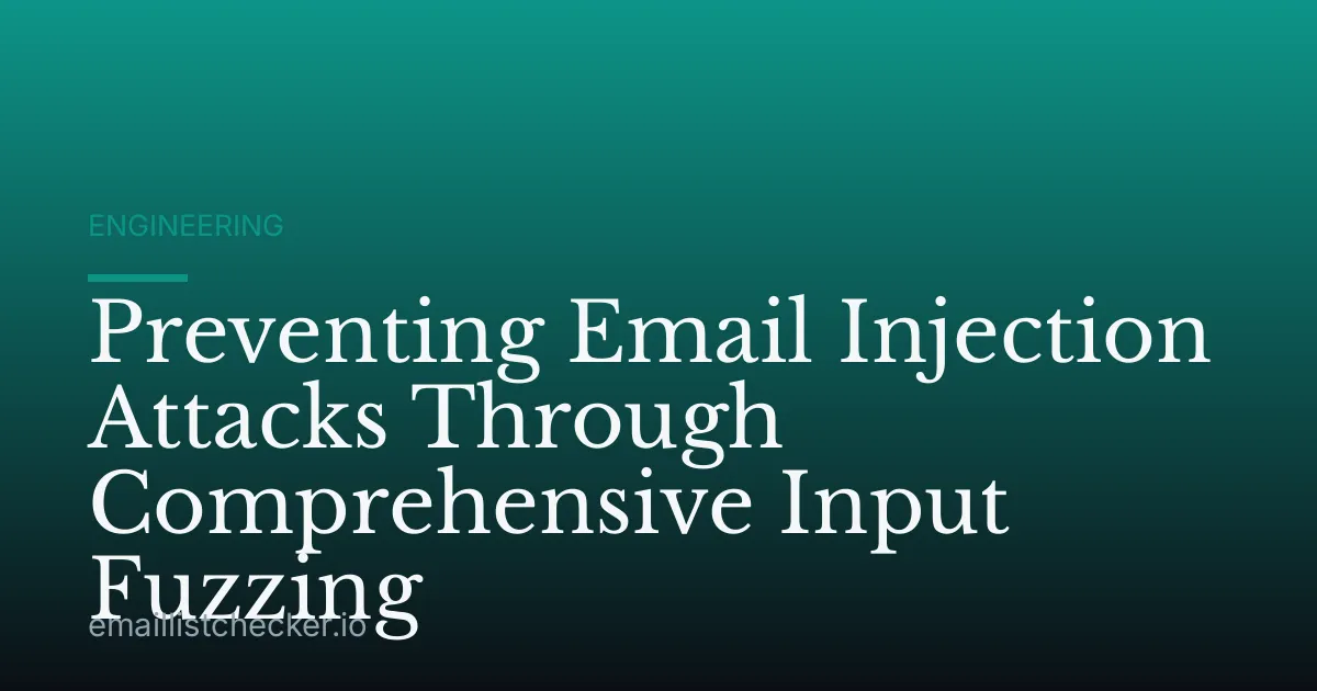 Preventing Email Injection Attacks Through Comprehensive Input Fuzzing