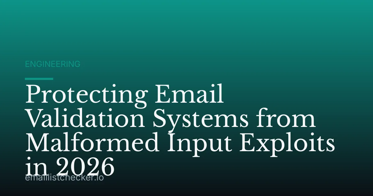 Protecting Email Validation Systems from Malformed Input Exploits in 2026
