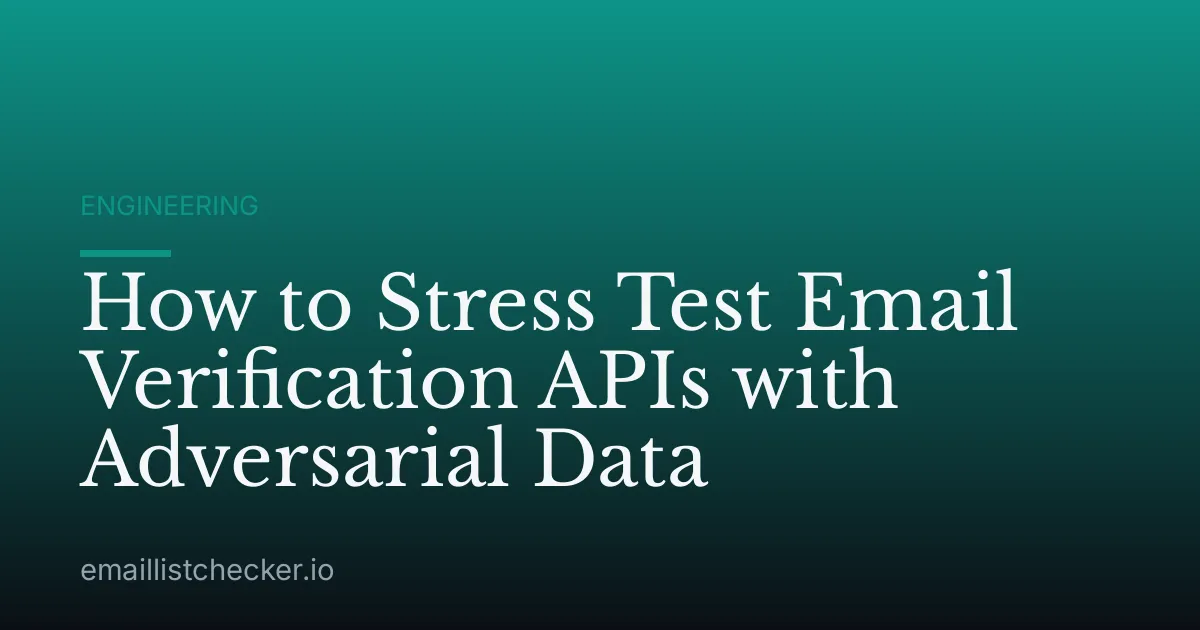 How to Stress Test Email Verification APIs with Adversarial Data