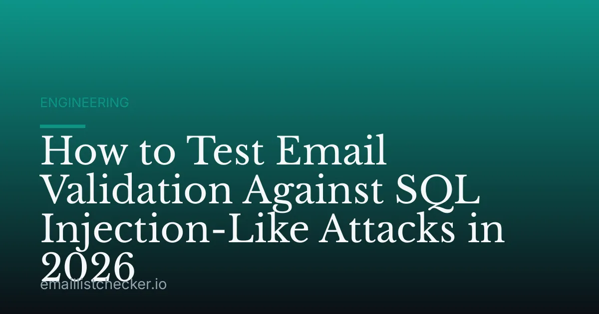 How to Test Email Validation Against SQL Injection-Like Attacks in 2026