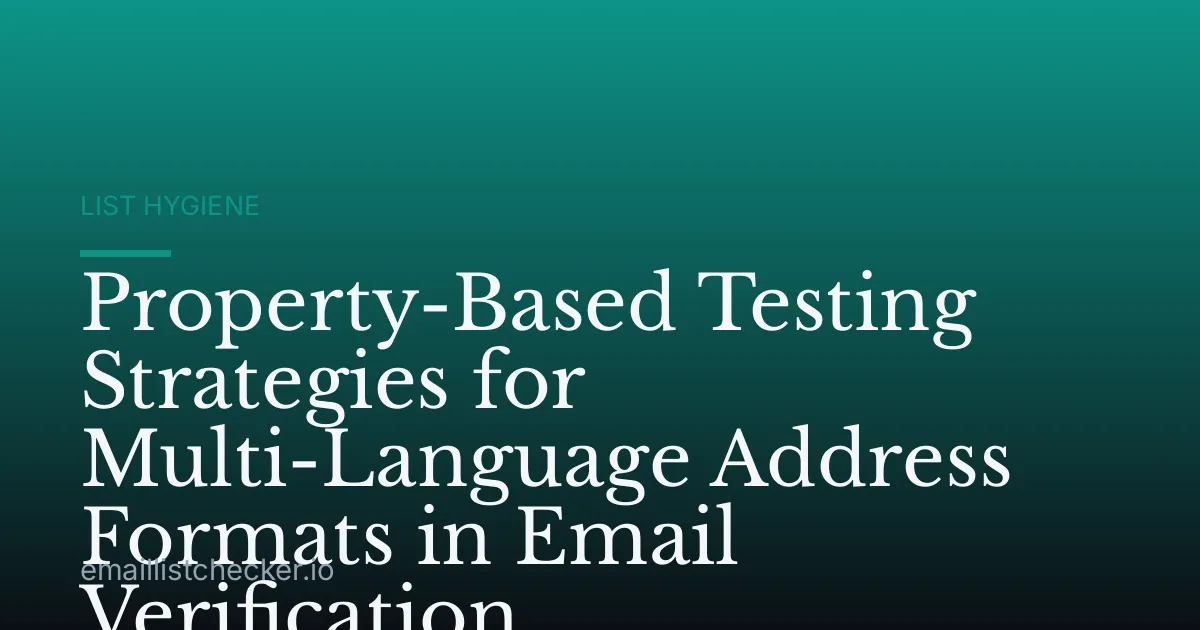 Property-Based Testing Strategies for Multi-Language Address Formats in Email Verification