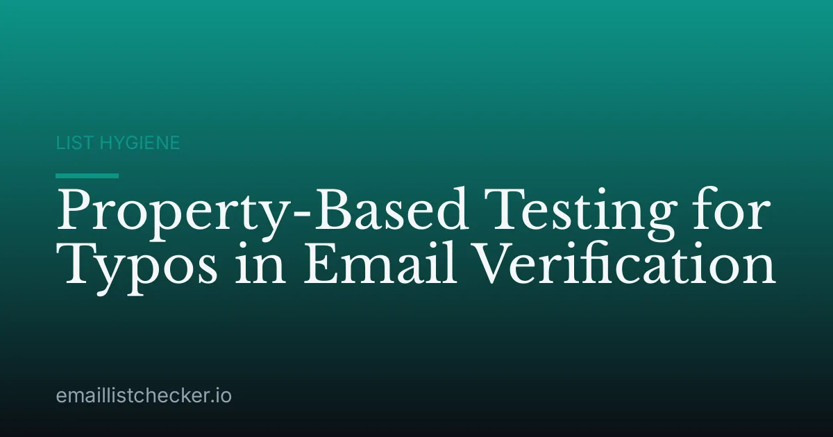 Property-Based Testing for Typos in Email Verification