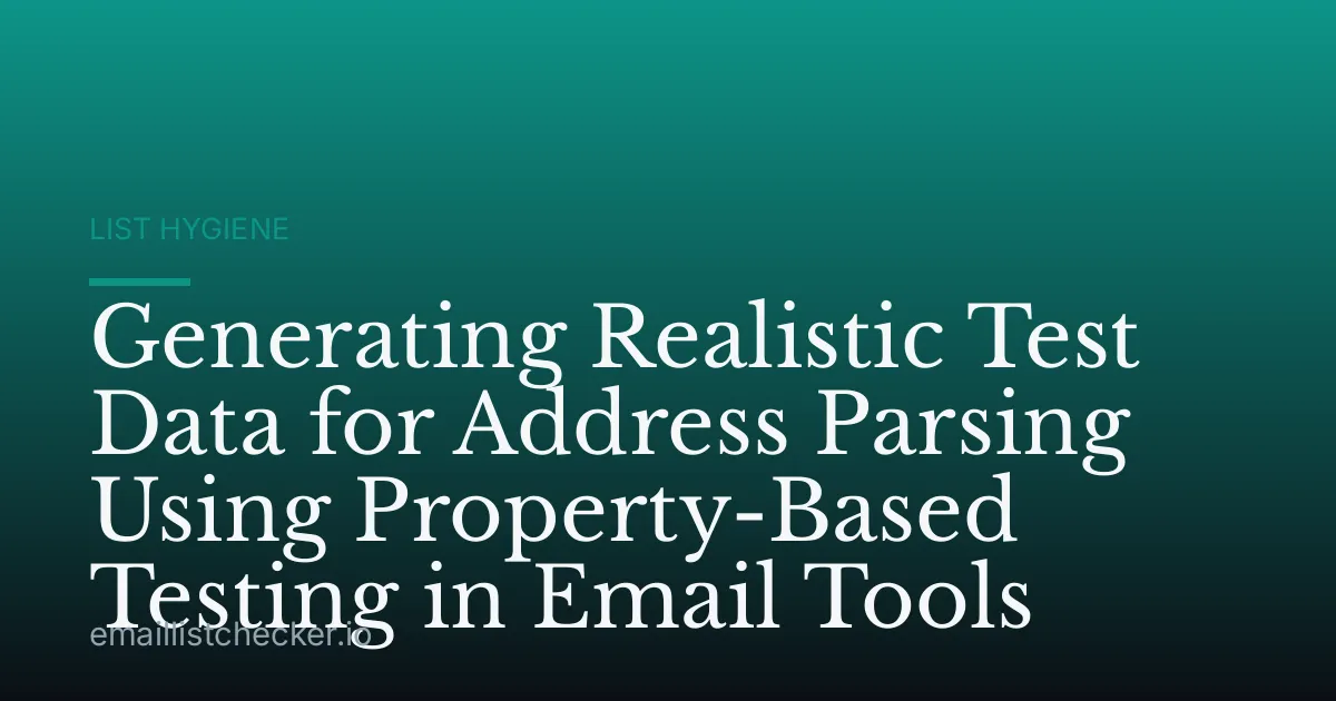 Generating Realistic Test Data for Address Parsing Using Property-Based Testing in Email Tools