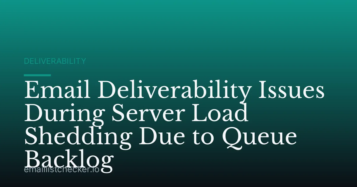 Email Deliverability Issues During Server Load Shedding Due to Queue Backlog