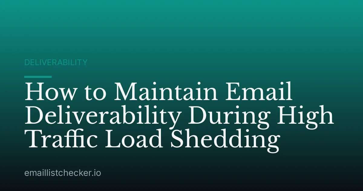 How to Maintain Email Deliverability During High Traffic Load Shedding