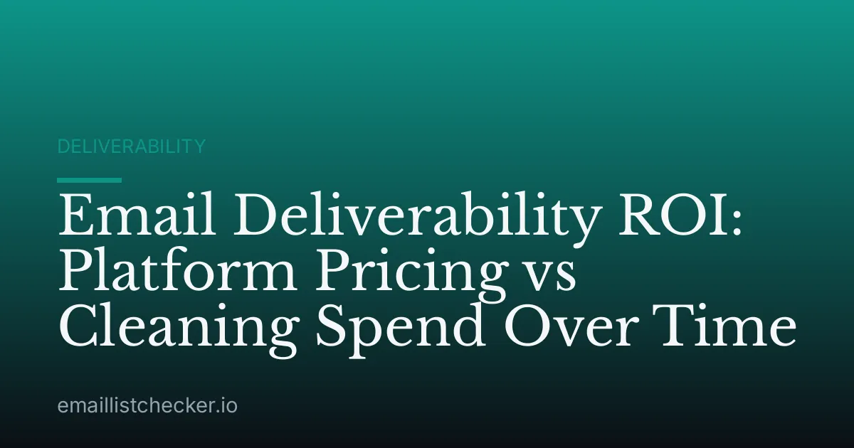 Email Deliverability ROI: Platform Pricing vs Cleaning Spend Over Time