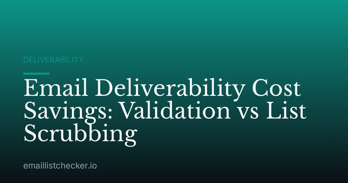 Email Deliverability Cost Savings: Validation vs List Scrubbing