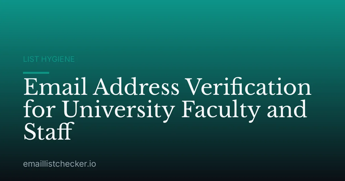Email Address Verification for University Faculty and Staff