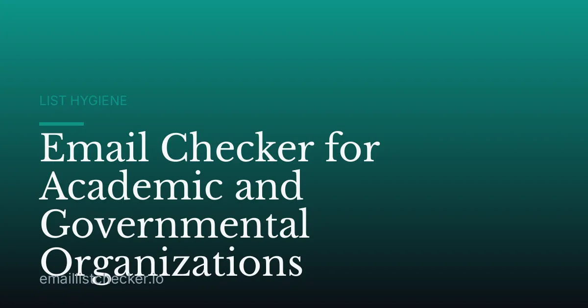 Email Checker for Academic and Governmental Organizations