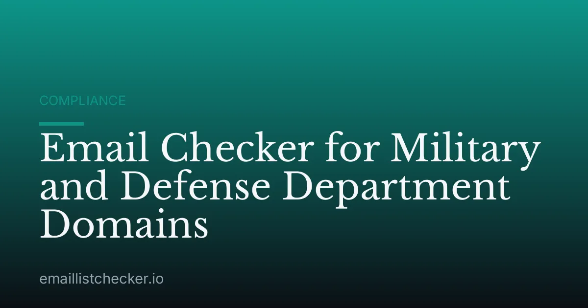 Email Checker for Military and Defense Department Domains