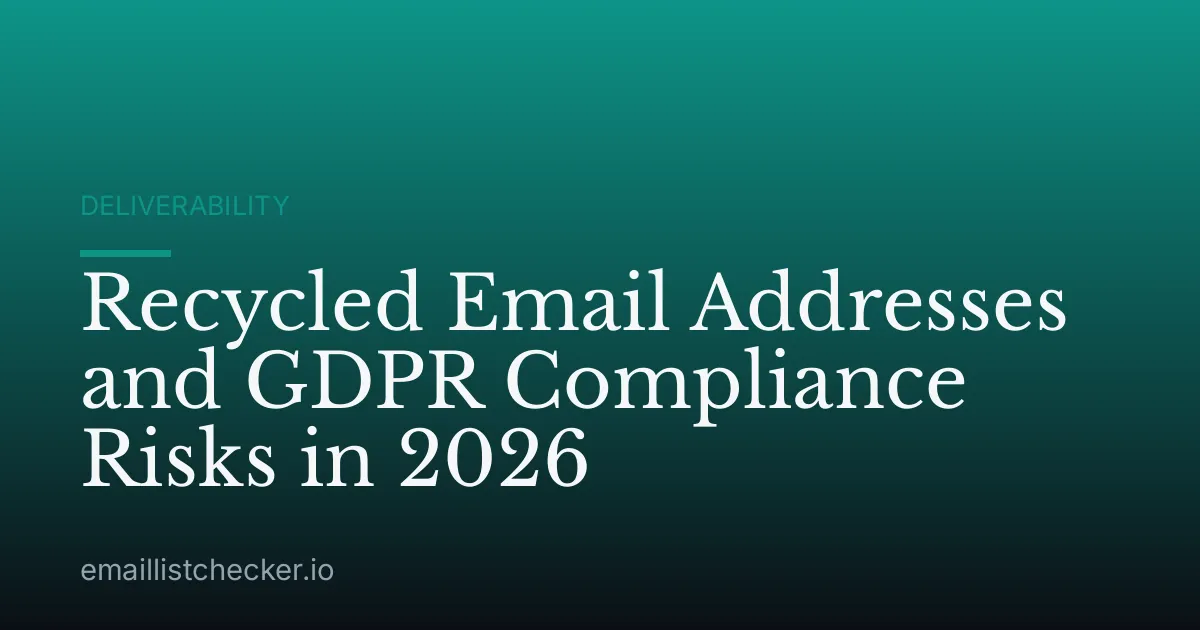 Recycled Email Addresses and GDPR Compliance Risks in 2026