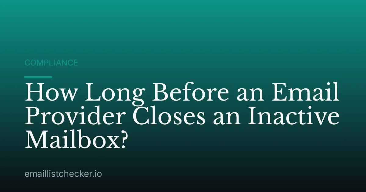How Long Before an Email Provider Closes an Inactive Mailbox?