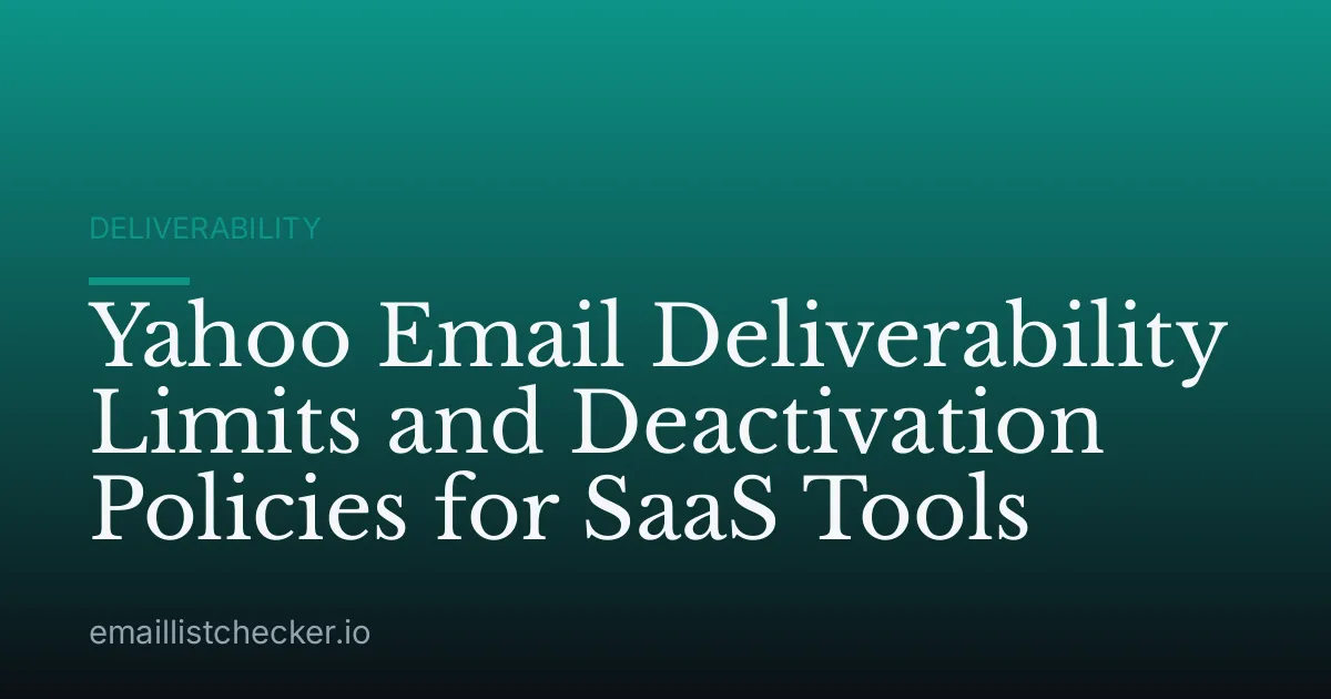 Yahoo Email Deliverability Limits and Deactivation Policies for SaaS Tools