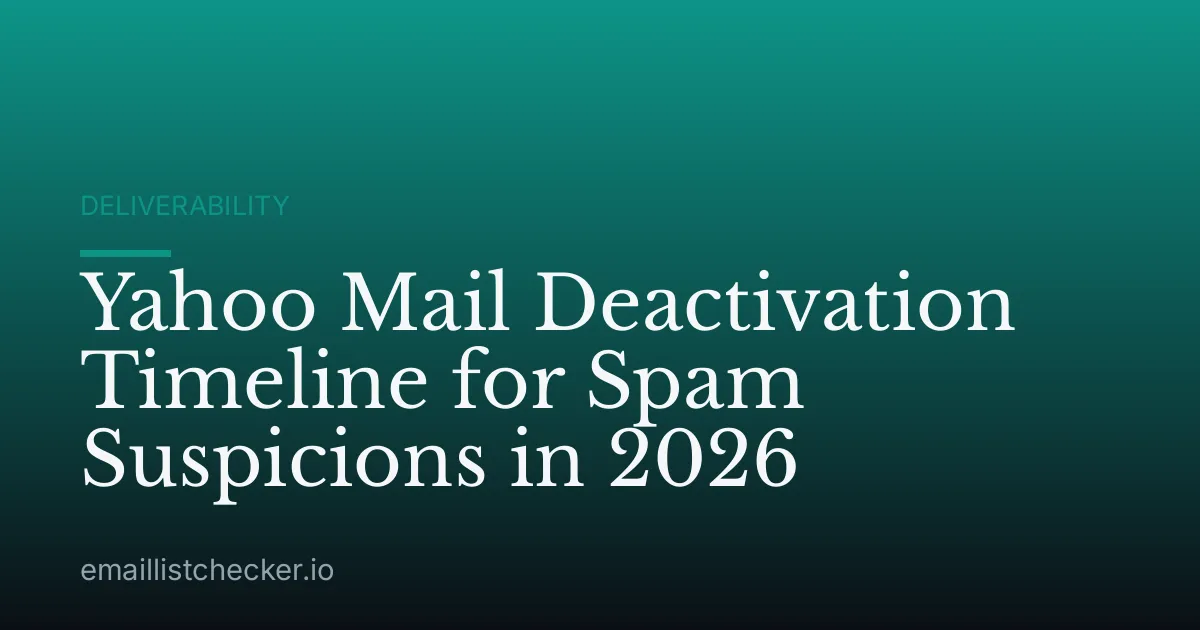 Yahoo Mail Deactivation Timeline for Spam Suspicions in 2026