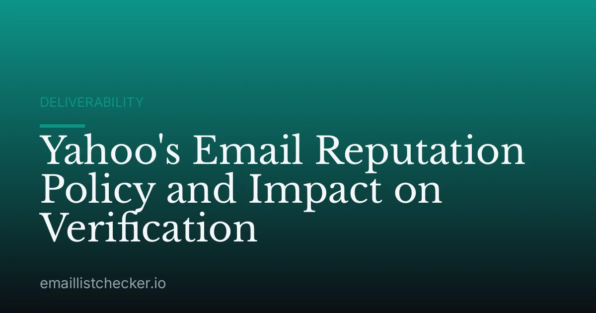 Yahoo's Email Reputation Policy and Impact on Verification