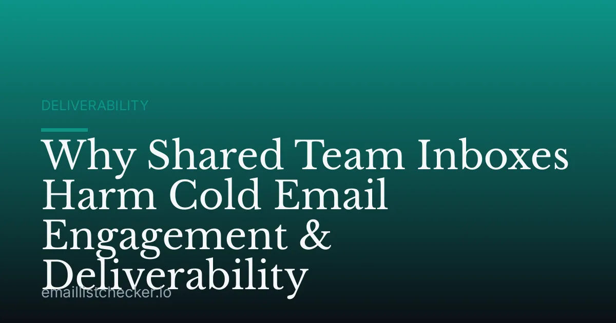 Why Shared Team Inboxes Harm Cold Email Engagement & Deliverability