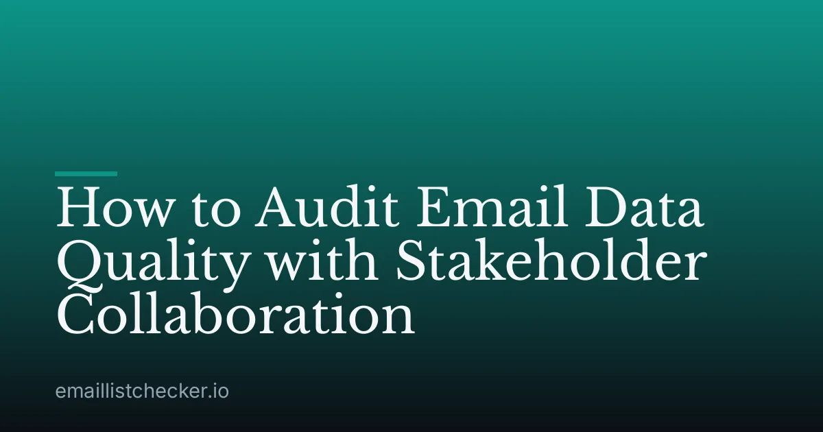 How to Audit Email Data Quality with Stakeholder Collaboration