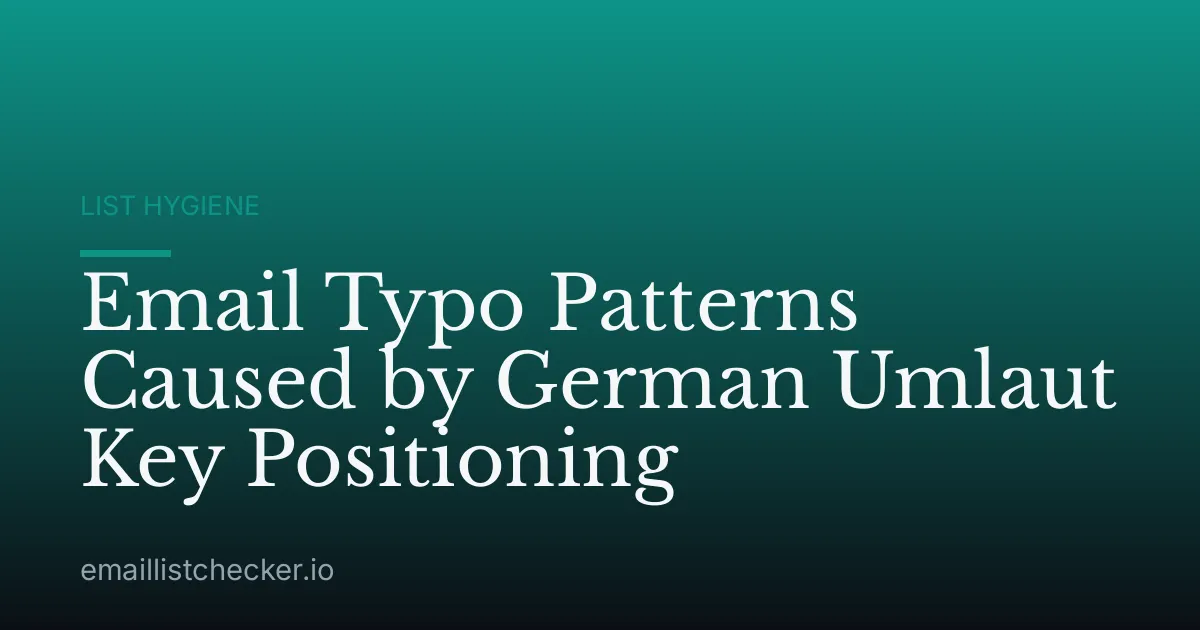 Email Typo Patterns Caused by German Umlaut Key Positioning