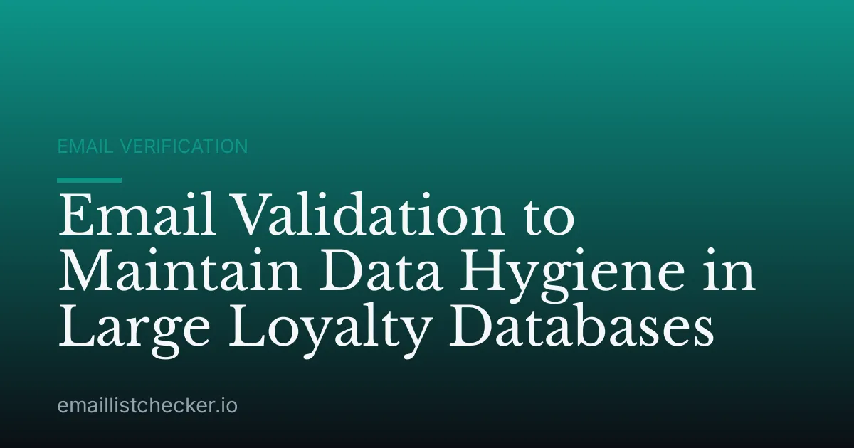 Email Validation to Maintain Data Hygiene in Large Loyalty Databases