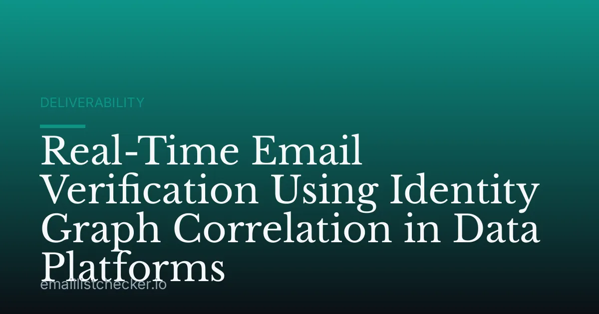Real-Time Email Verification Using Identity Graph Correlation in Data Platforms