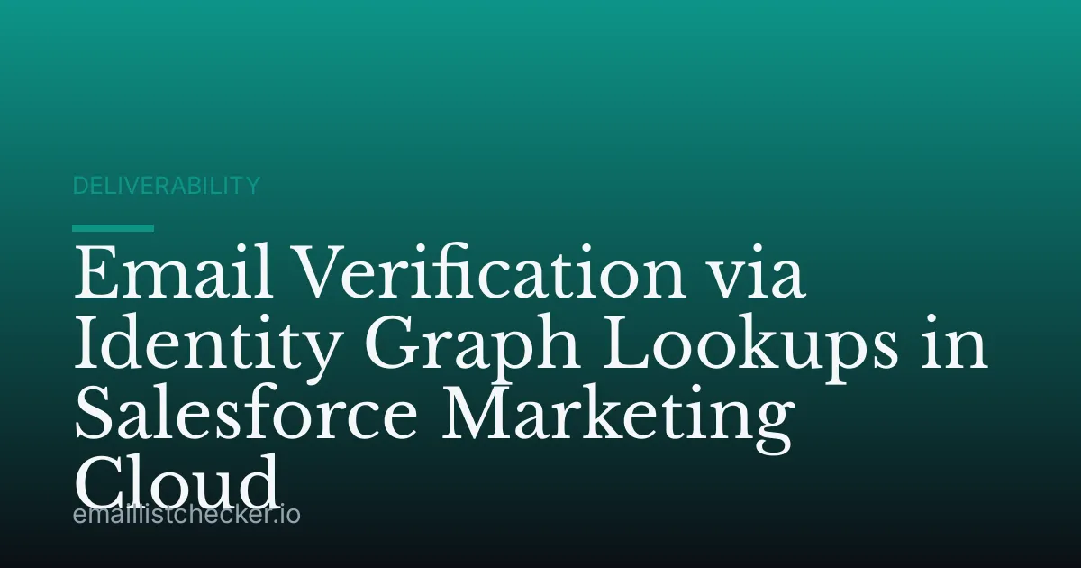 Email Verification via Identity Graph Lookups in Salesforce Marketing Cloud